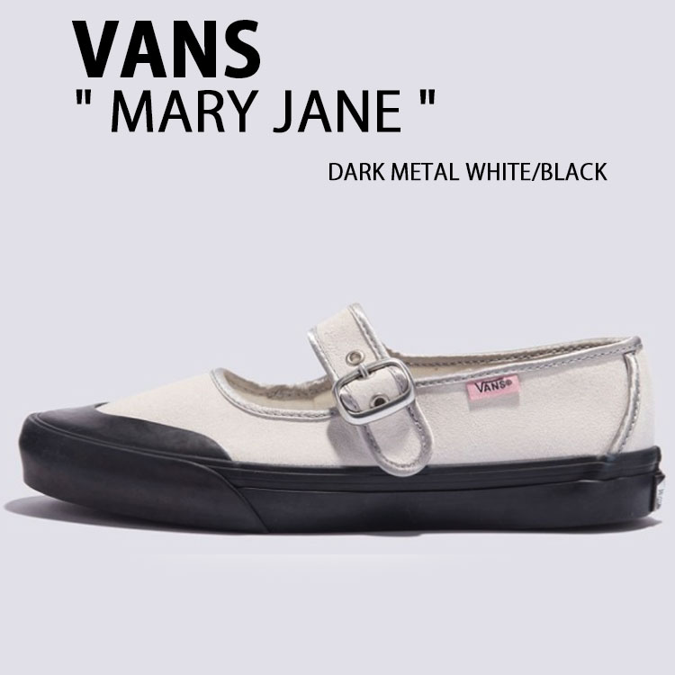 VANS バンズ スニーカー MARY JANE DARK METAL WHITE BLACK VN000CRRYB2 メリージェーン ダークメタルホワイト ブラック シューズ レディース バレエシューズ スリッポン ストラップ 女性用