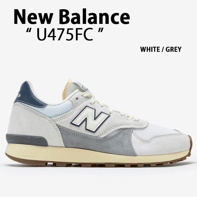 New Balance ニューバランス スニーカー U475FC GREY WHITE シューズ グレー ホワイト NewBalance475 ロゴ スエード 本革 レザー メンズ レディース【中古】未使用品