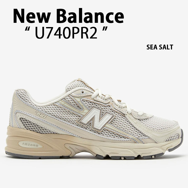 New Balance ニュー平衡にする レディース スニーカー U740PR2 BEIGE シューズ ベージュ NewBalance740 ロゴタイプ メッシュ【中古】未当て嵌める品