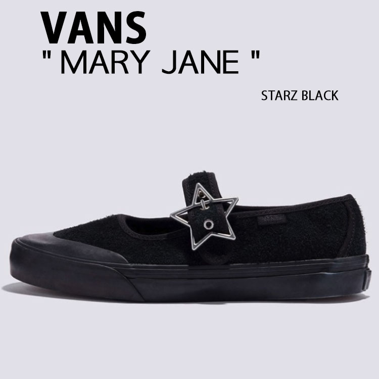 VANS バンズ シューズ MARY JANE STARZ BLACK VN000CRRCJJ メリージェーン スターズ 黒いこと スエードクロス バレー中核グループ はやりっ子 ストラップシューズ レディース お上さん用 靴-メンズ靴-スニーカー