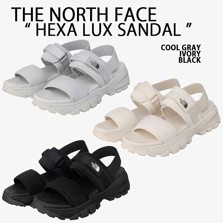 THE NORTH FACE ノースフェイス レディース サンダル スポーツサンダル 厚底 HEXA LUX SANDAL ラックスサンダル バンドサンダル BLACK GRAY IVORY クッションサンダル アウトドア 水遊び NS82R52J/K/L