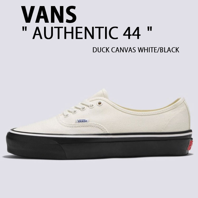 VANS バンズ スニーカー AUTHENTIC 44 DUCK CANVAS WHITE BLACK VN000EBNYB2 オーセンティック 44 ダックキャンバスホワイト ブラック ローカット メンズ レディース 女性用 男性用 17,239円