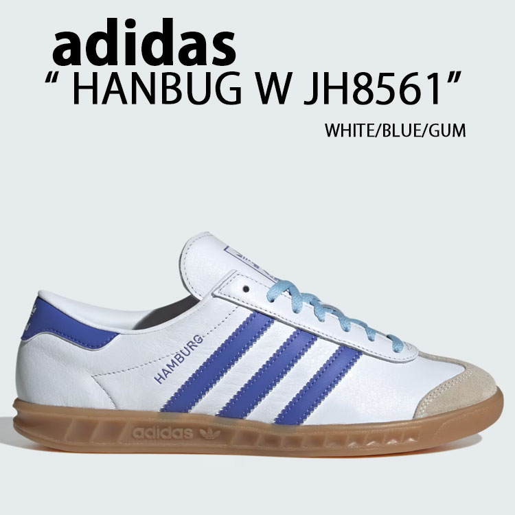 adidas originals アディダス スニーカー HAMBURG W WHITE BLUE GUM JH8561 シューズ ハンブルク W ホワイト ブルー ガム ガムソール テラス系 T-トゥ スエード メンズ レディース【中古】未使用品