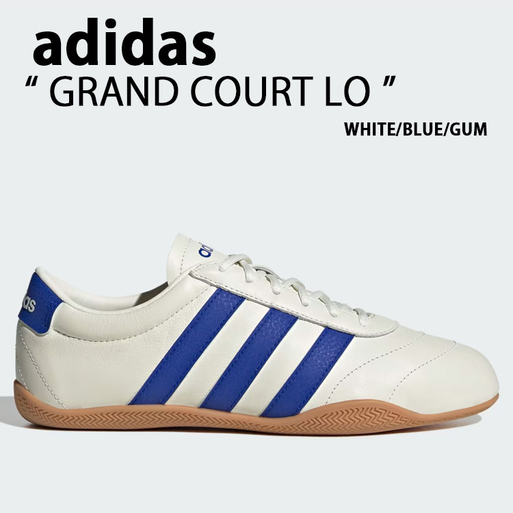 adidas originals アディダス スニーカー GRAND COURT LO JQ9689 WHITE BLUE シューズ グランドコート ロー ホワイト ブルー レザーアッパー メンズ レディース【中古】未使用品｜select store LAILAC
