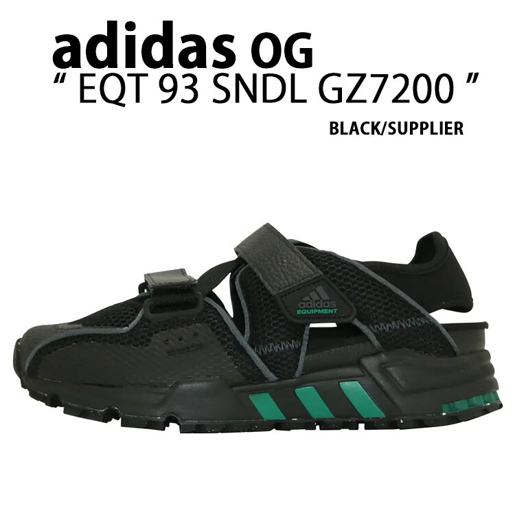 adidas アディダス サンダル スポーツサンダル EQT 93 SNDL GZ7200 エキップメント ストラップサンダル BLACK アウトドアサンダル サイズ調整 シューズ ブラック メンズ【中古】未使用品