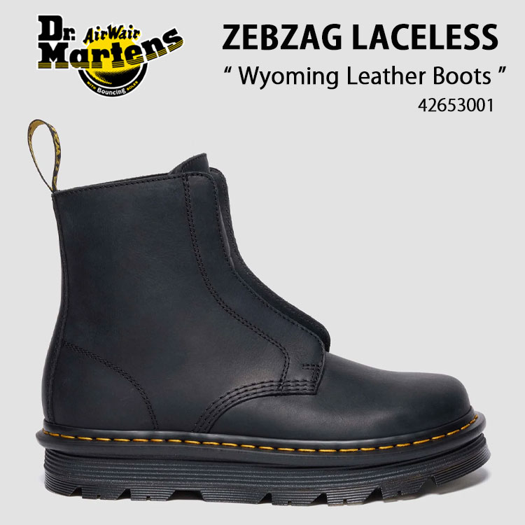 Dr.Martens ドクターマーチン ブーツ ZEBZAG レースレスブーツ 42653001 BLACK シューズ ブラック レザーブーツ メンズ レディース 男性用 女性用【中古】未使用品
