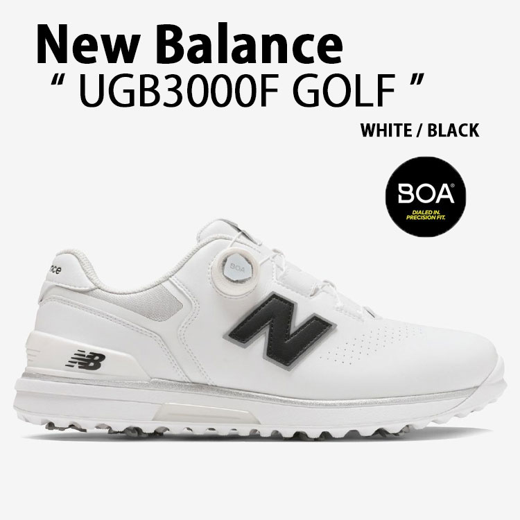 New Balance ニューバランス ゴルフシューズ UGB3000F GOLF スパイク ダイヤル式 NewBalance3000 ゴルフ靴 ホワイト ブラック メンズ【中古】未使用品