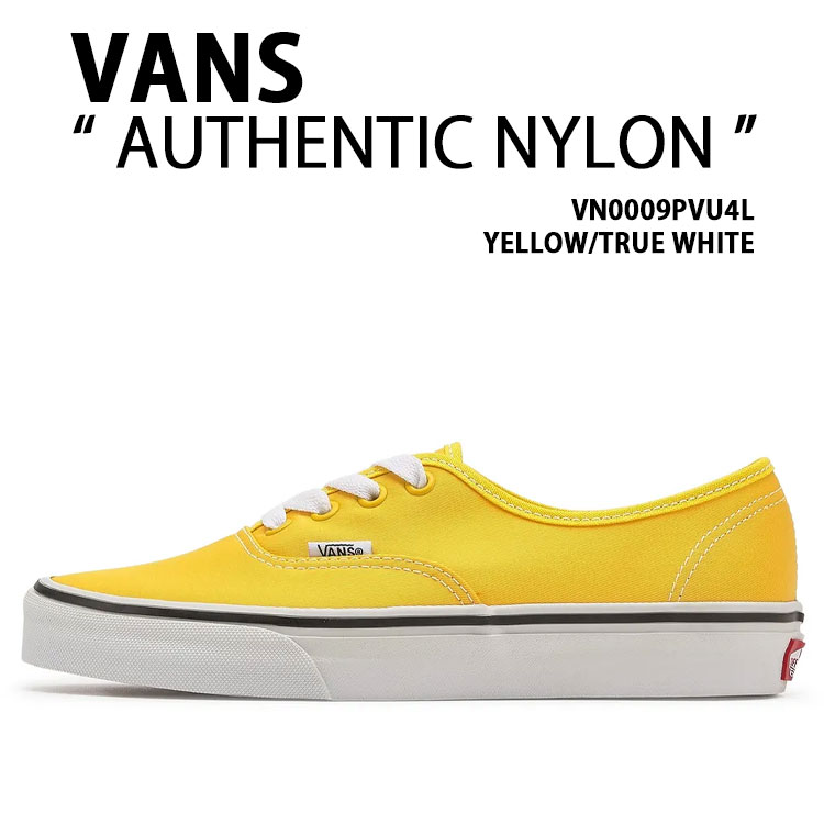 VANS バンズ スニーカー AUTHENTIC NYLON VN0009PVU4L YELLOW WHITE シューズ オーセンティックナイロン イエロー ホワイト メンズ レディース