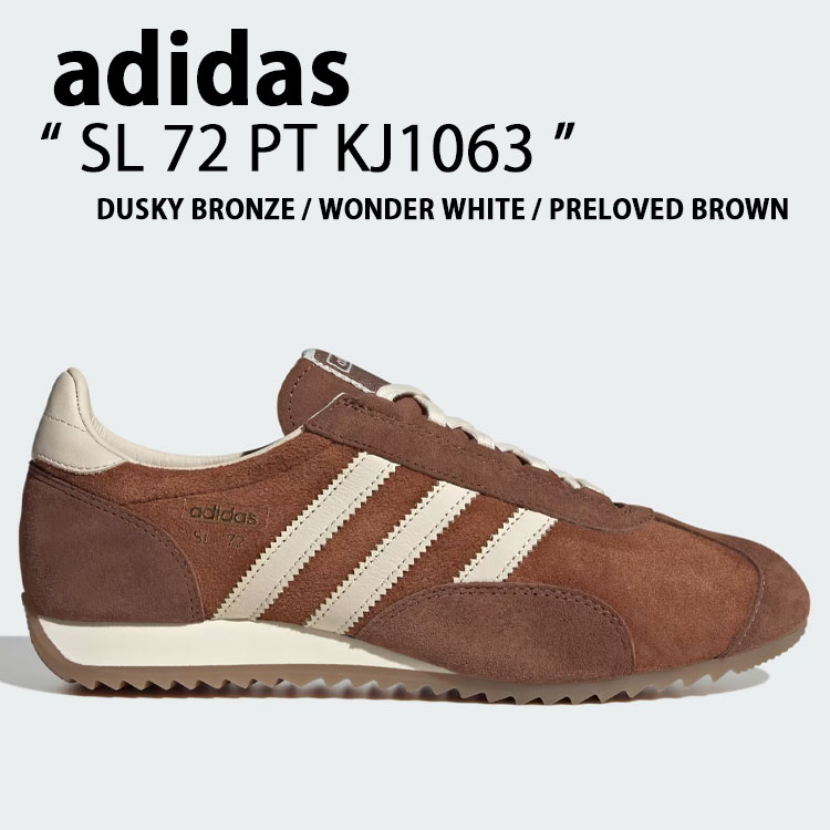 adidas originals アディダス スニーカー SL72 PT KJ1063 BROWN WHITE シューズ エスエル72 赤銅色 白いこと スエードクロス Tトゥ メンズ レディース【中古】未当て嵌める品