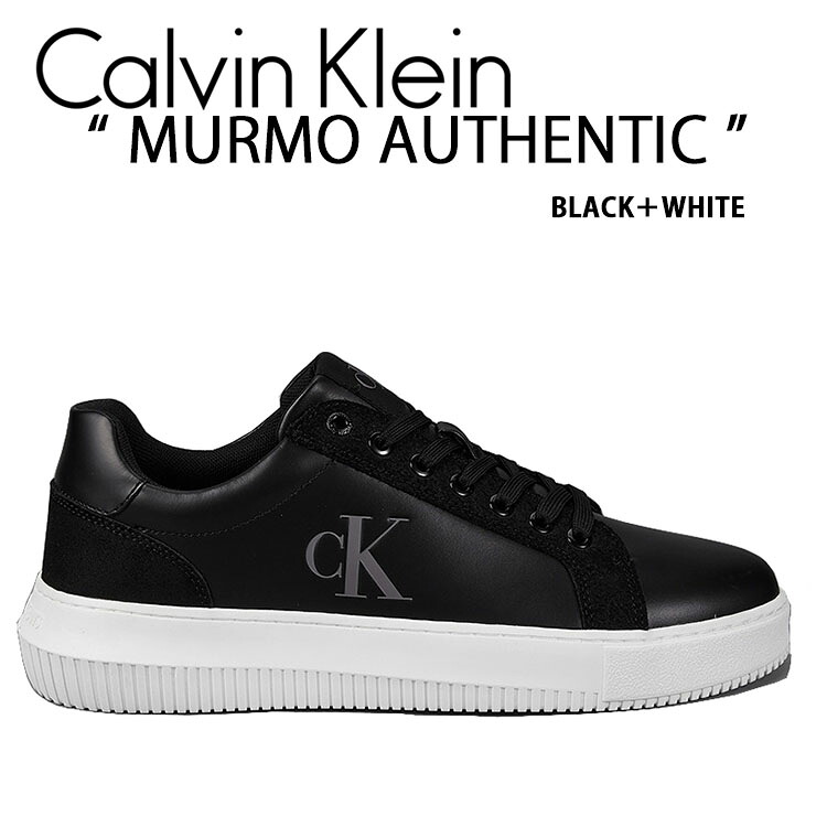 Calvin Klein カルバンクライン スニーカー MALMO AUTHENTIC BLACK WHITE CK シューズ レザー 本革 マルモスニーカー ブラック ホワイト ロゴ YM001123｜select store LAILAC