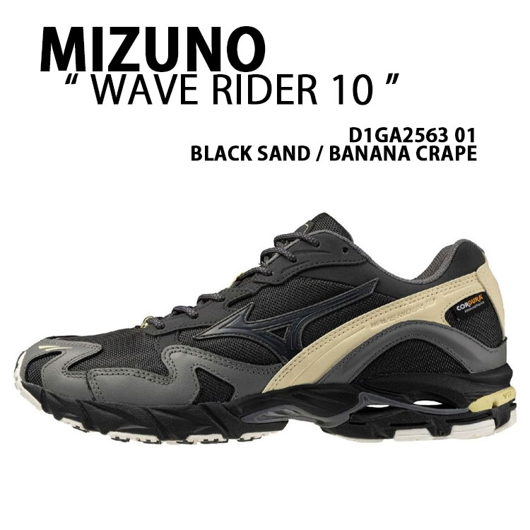 Mizuno ミズノ スニーカー WAVE RIDER 10 シューズ ウェーブライダー10 ランニングシューズ ジョギングスニーカー BLACK YELLOW ブラック イエロー メンズ レディース D1GA256301