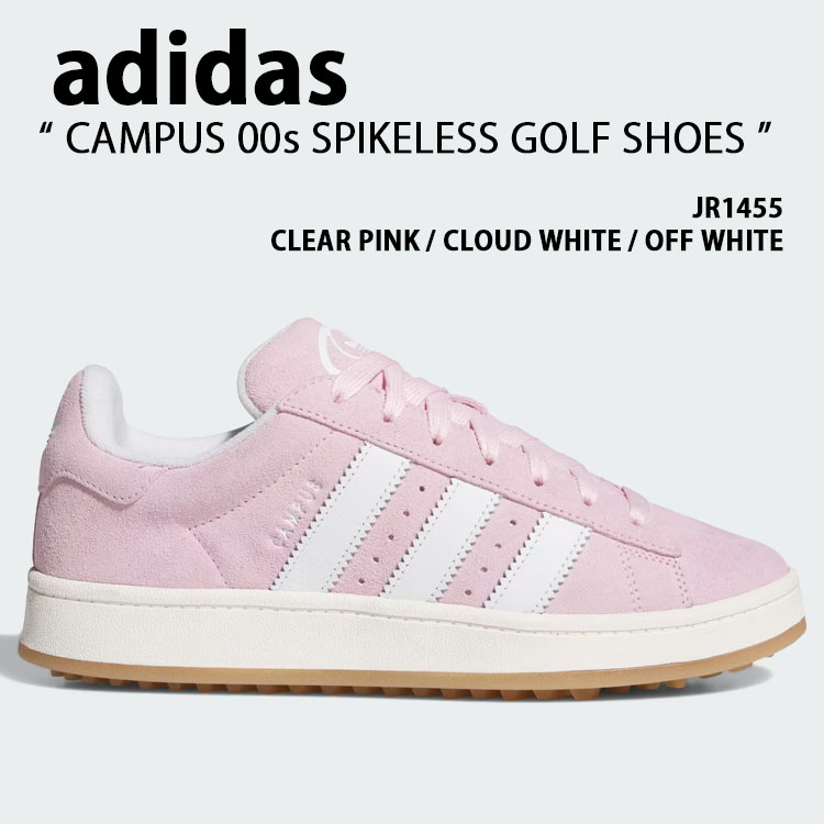 adidas Originals アディダス オリジナルス レディース スニーカー CAMPUS 00s SPIKELESS GOLF SHOES JR1455 構内00s スパイク受け答え ゴルフシューズ スウェード PINK サクラ色 WHITE 白いこと お上さん用【中古】未当て嵌める品