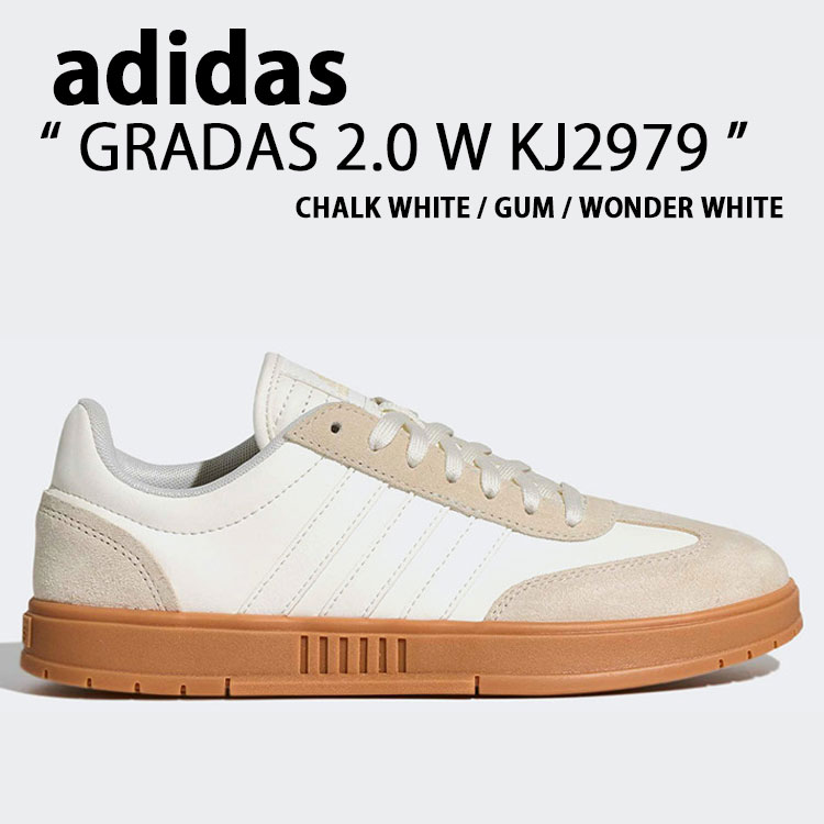 adidas アディダス スニーカー GRADAS 2.0 W KJ2979 シューズ グラダス2.0 レザーアッパー 本革 クラシック WHITE GUM ホワイト ガム メンズ レディース【中古】未使用品｜select store LAILAC