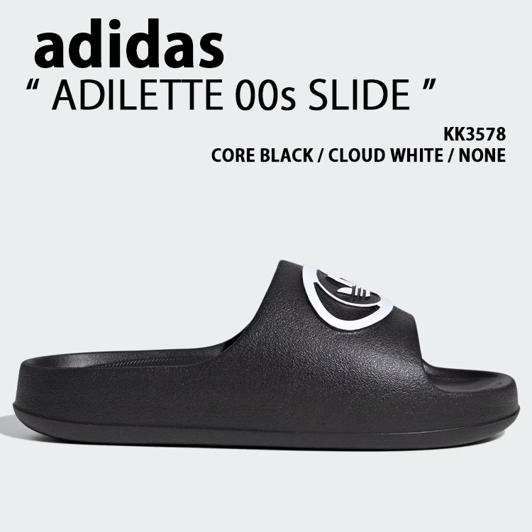 adidas originals アディダス サンダル ADILETTE 00s SLIDE KK3578 シューズ アディレッタ00sスライド 一体型 BLACK WHITE ブラック ホワイト メンズ レディース【中古】未使用品