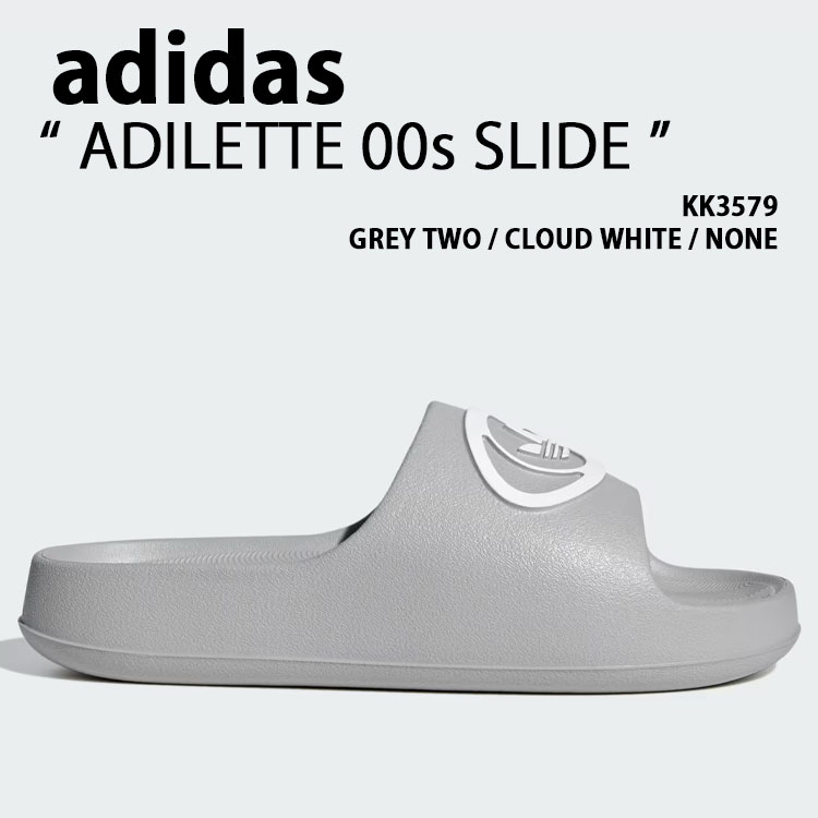 adidas originals アディダス サンダル ADILETTE 00s SLIDE KK3579 シューズ アディレッタ00sスライド 一体型 GREY WHITE グレー ホワイト メンズ レディース【中古】未使用品