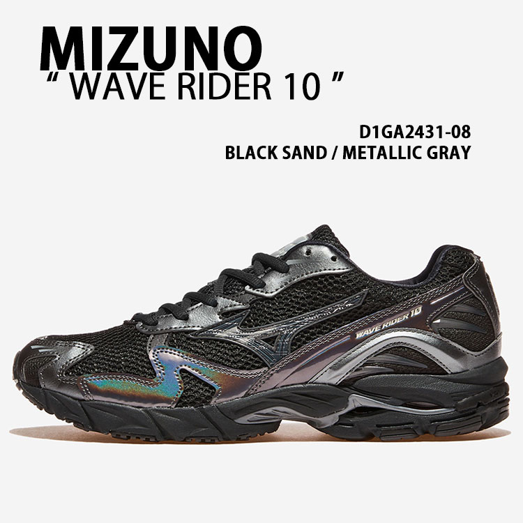 Mizuno ミズノ スニーカー WAVE RIDER 10 シューズ ウェーブライダー10 ジョギングスニーカー BLACK ブラック GRAY グレー メンズ レディース D1GA2431-08