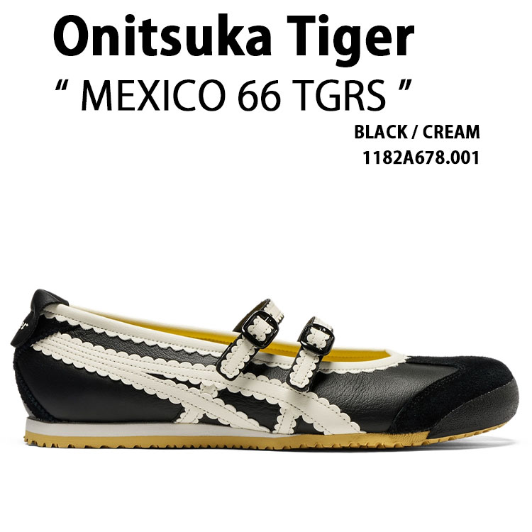 Onitsuka Tiger オニツカタイガー レディース スニーカー MEXICO 66 TGRS シューズ メキシコ合衆国66タイガース パンプス BLACK CREAM 黒いこと 皮膚軟化剤 1182A678.001