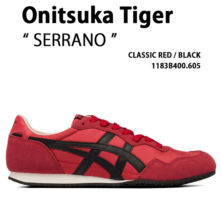 Onitsuka Tiger オニツカタイガー スニーカー SERRANO 1183B400.605 シューズ セラーノ RED BLACK 赤いこと 黒いこと メンズ レディース