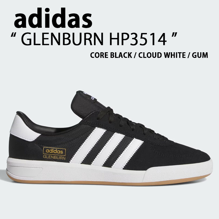 adidas originals アディダス スニーカー GLENBURN HP3514 シューズ グレン廏舎 BLACK 黒いこと WHITE 白いこと メンズ レディース【中古】未当て嵌める品