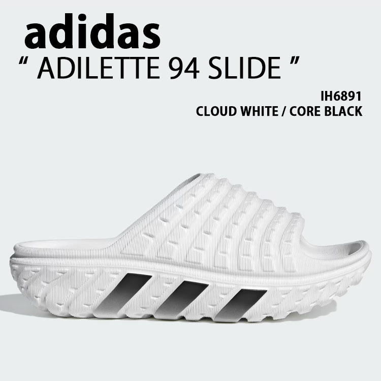 adidas originals アディダス サンダル ADILETTE 94 SLIDE IH6891 シューズ アディレッタ94スライド 一体型 厚底 WHITE BLACK ホワイト ブラック メンズ レディース【中古】未使用品|select store LAILAC
