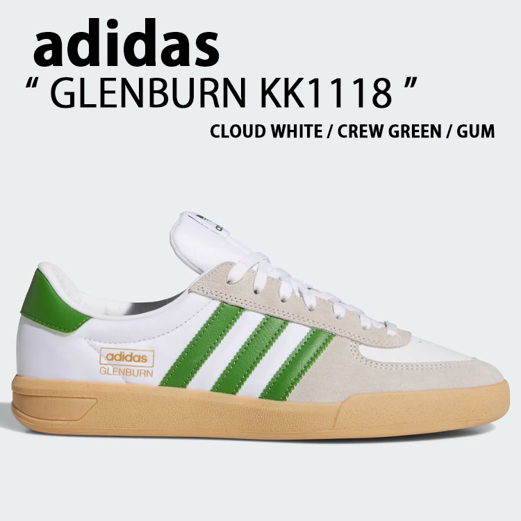 adidas originals アディダス スニーカー GLENBURN KK1118 シューズ グレン廏舎 WHITE GREEN 白いこと 緑であること メンズ レディース【中古】未当て嵌める品