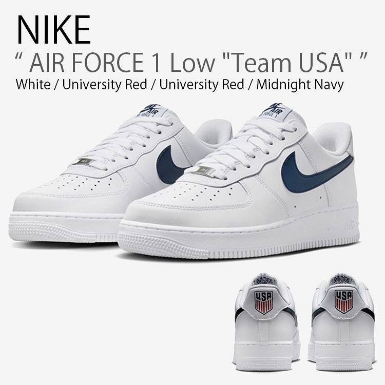 NIKE ナイキ スニーカー AIR FORCE 1 Low Team USA エアフォースワン 置き目 野球クラブ 亜米利加 IQ0407-100 置き目取りすてる 白いこと 赤いこと 米国海軍 メンズ 成人男性用【中古】未当てはめる品