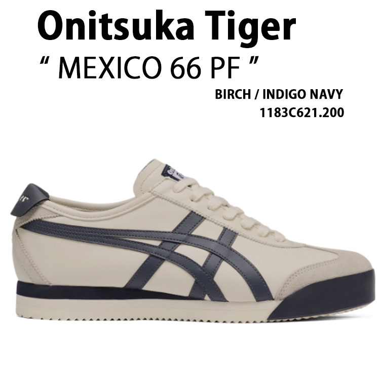 Onitsuka Tiger オニツカタイガー スニーカー MEXICO 66 PF BIRCH NAVY 1183C621.200 シューズ メキシコ合衆国 66 PF バーチ 米国海軍 メンズ レディース 成人男性用 お上さん用