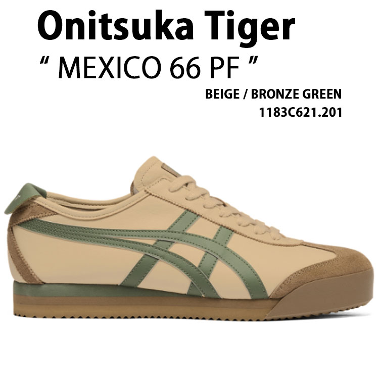 Onitsuka Tiger オニツカタイガー スニーカー MEXICO 66 PF BEIGE GREEN 1183C621.201 シューズ メキシコ合衆国 66 PF ベージュ 緑であること メンズ レディース 成人男性用 お上さん用