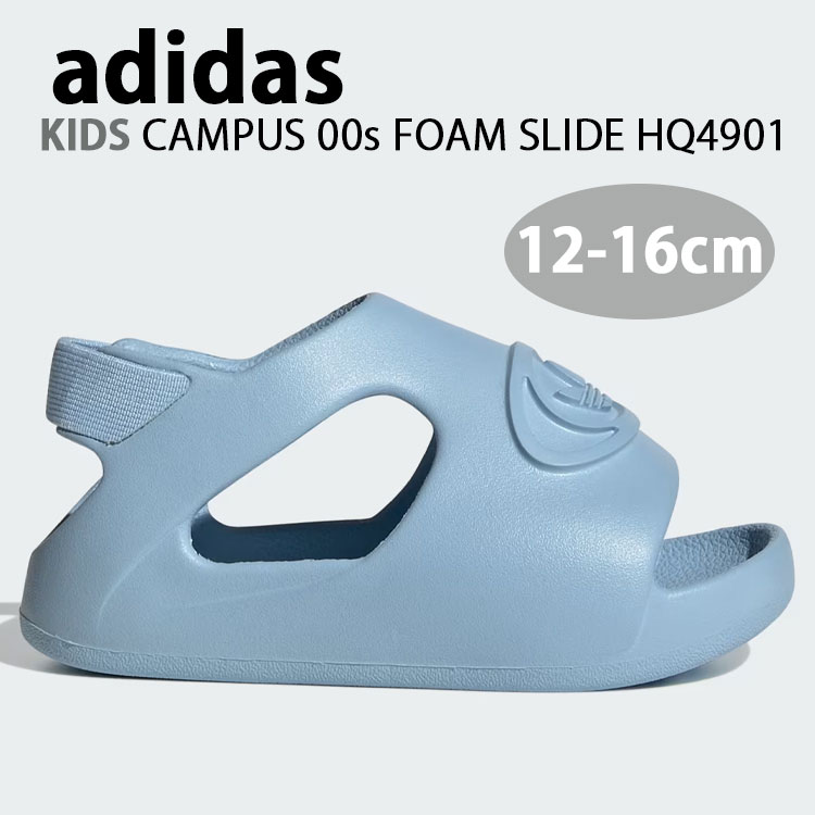 adidas アディダス キッズ 運動競技サンダル CAMPUS 00s FOAM SLIDE HQ4901 シューズ 校庭00s 質問用紙横すべり スポサン ヒールストラップ 原則として型 BLUE 青碧 水色 もの言う花用 御嬢さん お坊っちゃん【中古】未当てはめる品
