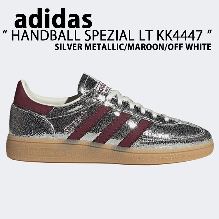 adidas originals アディダス スニーカー シューズ HANDBALL SPEZIAL LT SILVER METALLIC MAROON WHITE KK4447 ハンドボール スペツィアル LT シルバー メタリック ローテクスニーカー ローテクシューズ Tトゥ メンズ レディース 男性用 女性用 【中古】未使用品｜select store LAILAC