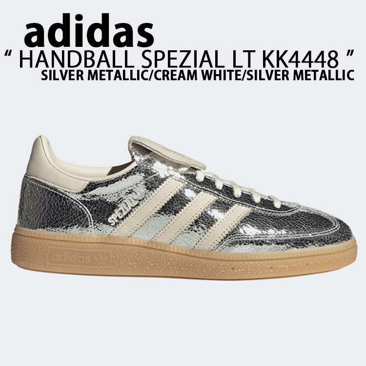 adidas originals アディダス スニーカー シューズ HANDBALL SPEZIAL LT SILVER METALLIC WHITE KK4448 ハンドボール スペツィアル LT しろがね色 メタリック 白いこと ローテクスニーカー ローテクシューズ Tトゥ メンズ レディース 成人男性用 お上さん用 【中古】未当てはめる品