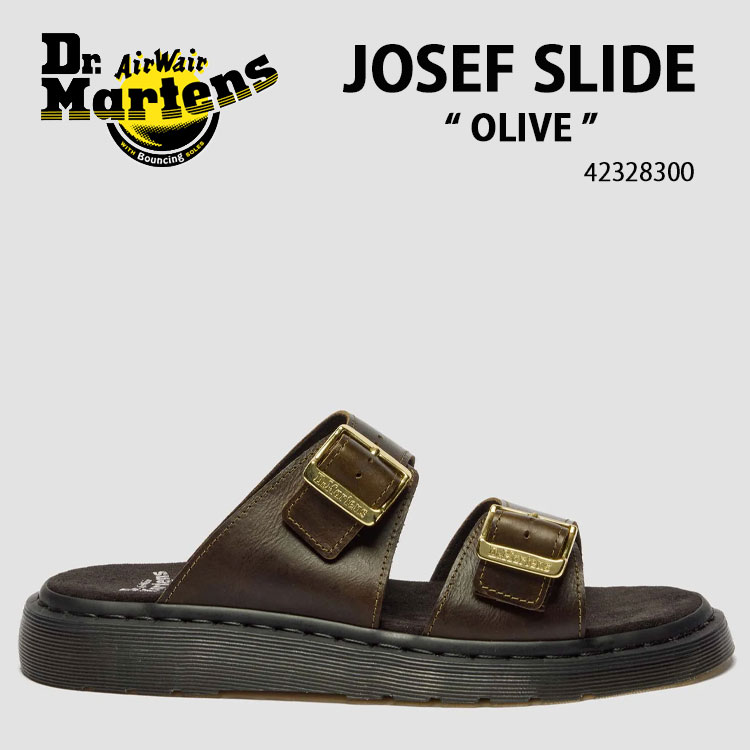 Dr.Martens 御医者さんマーチン サンダル JOSEF SLIDE 42328300 シューズ ジョセフ横すべり 大きさ合わせる ガムソール OLIVE オリーブ メンズ レディース【中古】未当て嵌める品