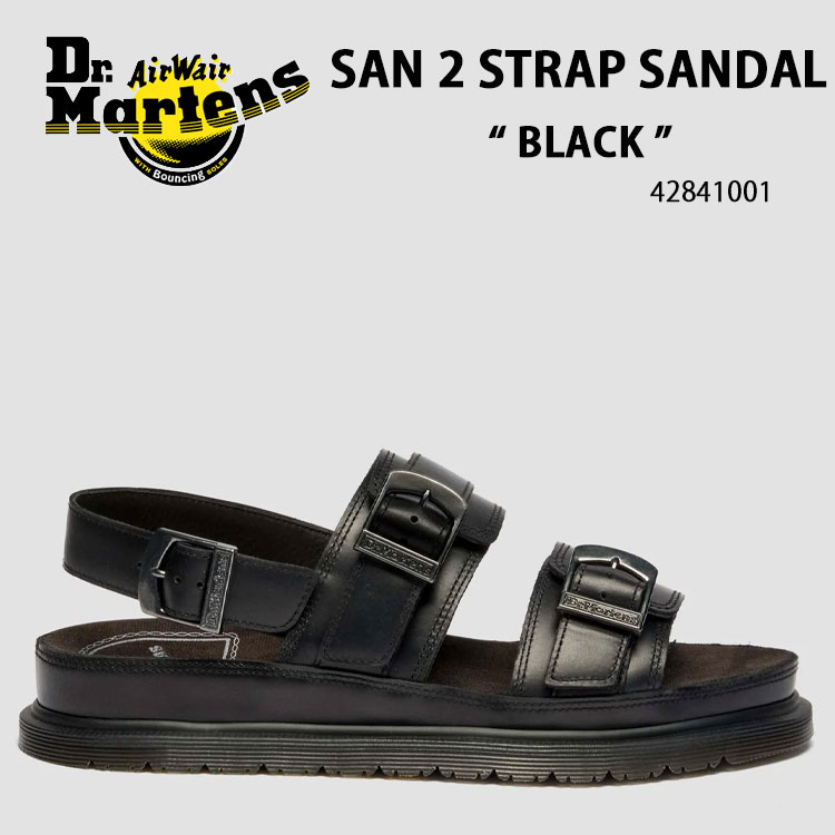 Dr.Martens お医者さんマーチン サンダル SAN 2 STRAP SANDAL 42841001 シューズ サン2 ストラップサンダル 大きさ合わせる ガムソール BLACK 黒いこと メンズ レディース【中古】未当て嵌める品