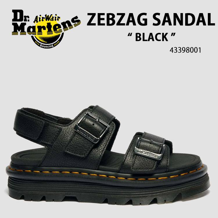 Dr.Martens 御医者さんマーチン サンダル ZEBZAG SANDAL 43398001 シューズ ゼブザグサンダル 大きさ合わせる ガムソール BLACK 黒いこと メンズ レディース【中古】未当て嵌める品