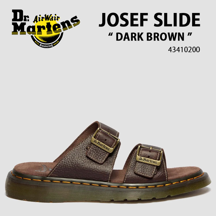 Dr.Martens 御医者さんマーチン サンダル JOSEF SLIDE 43410200 シューズ ジョセフ横すべり 大きさ合わせる ガムソール DARK BROWN うす暗い赤銅色 メンズ レディース【中古】未当て嵌める品