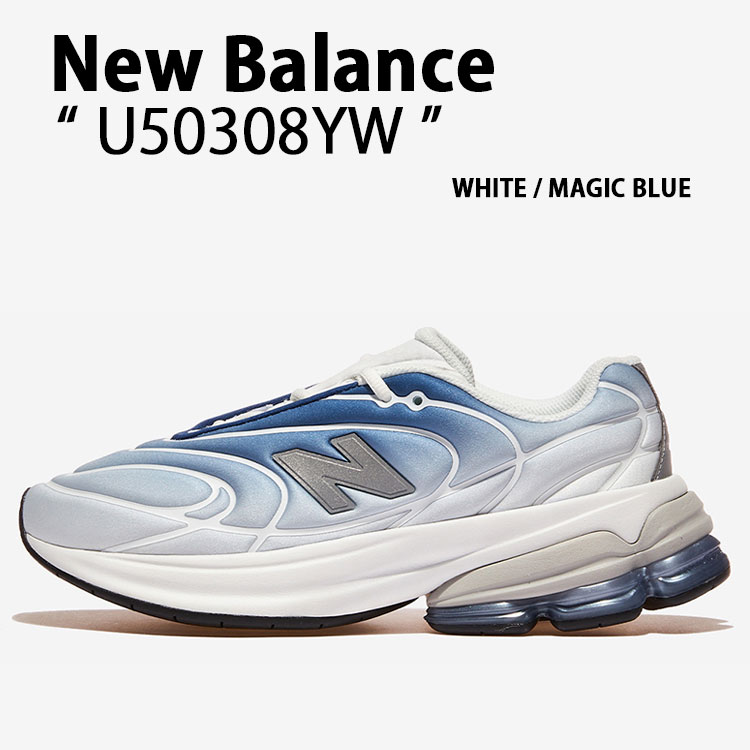 New Balance ニュー平衡にする スニーカー U50308YW シューズ NewBalanceU5030 ランシュー WHITE 白いこと BLUE 青碧 メンズ レディース【中古】未当て嵌める品