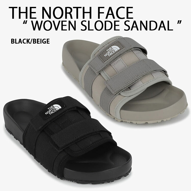 THE NORTH FACE ノースフェイス サンダル スライドサンダル WOVEN SLIDE SANDAL スライダーサンダル サイズ調整 BLACK BEIGE フィット調整可能 WHITELABEL メンズ レディース NS81S43J/K｜select store LAILAC