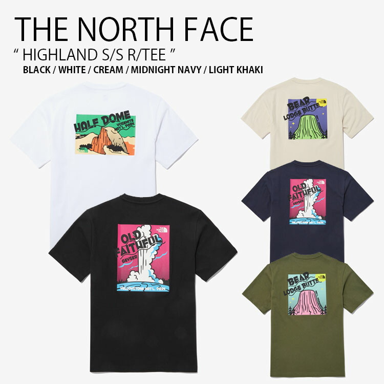 【即納商いものあり/国内送りとどける】THE NORTH FACE 北の方人間の顔 プルオーバー HIGHLAND S/S R/TEE ハイランド 遊撃手捩り ラウンドのど首 紅茶プルオーバー 半袖 カットソー ロゴタイプ テヒョン テテ BTSヴィ BTS V NT7UQ59A NT7UP19【中古】未当て嵌める品