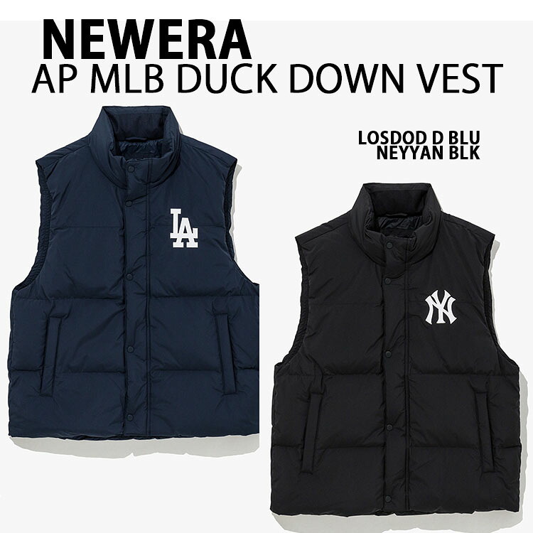 NEWERA ニューエラ ダウンベスト AP MLB DUCK DOWN VEST DV44 ダウン ベスト ドジャース Dodgers ヤンキース Yankees ネイビー ブラック ショートダウン メンズ レディース 14397955 14397956