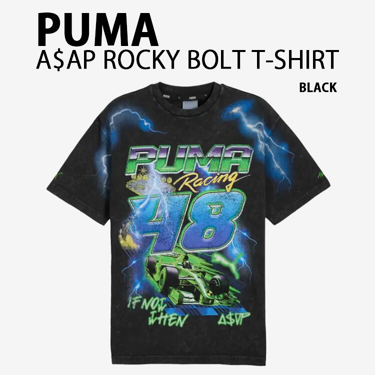 PUMA プーマ ASAP Rocky エイサップロッキー Tシャツ BOLT T-SHIRT BLACK コラボ ボルトTシャツ コラボTシャツ コラボレーション メンズ レディース 63201001【中古】未使用品