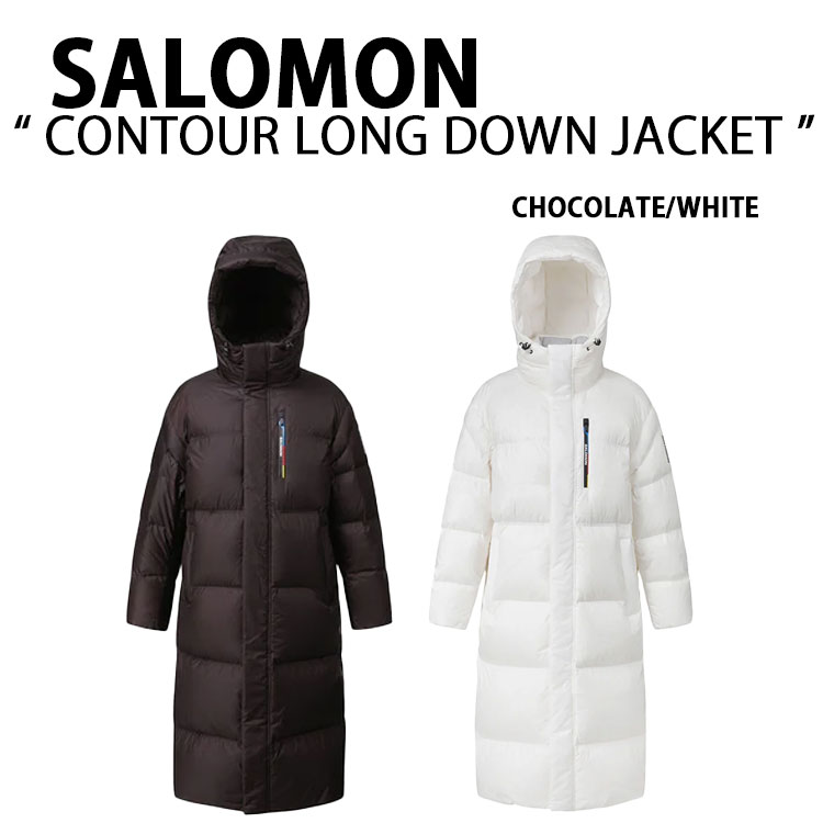 SALOMON サロモン ダウンコート CONTOUR LONG DOWN JACKET W コントアー ロング ダウンジャケット ウィメンズ CHOCOLATE WHITE レディース 女性用【中古】未使用品｜select store LAILAC