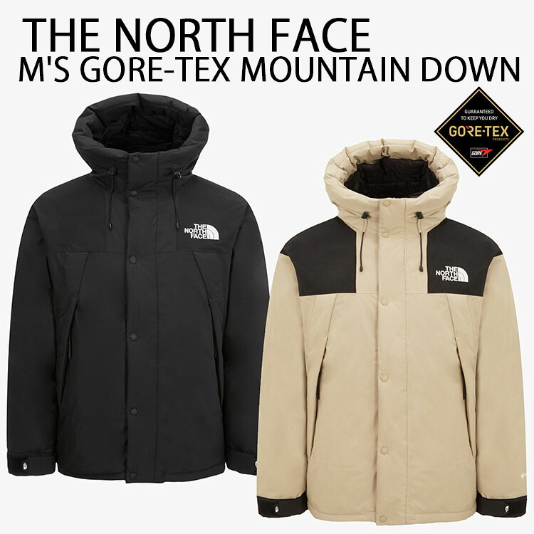 THE NORTH FACE ノースフェイス ダウンジャケット M'S GORE-TEX MOUNTAIN DOWN JACKET ゴアテックス マウンテン ダウンパーカー 防水 BEIGE BLACK マウンテンパーカー GTX ベージュ ブラック メンズ レディース NJ1DQ17A/B