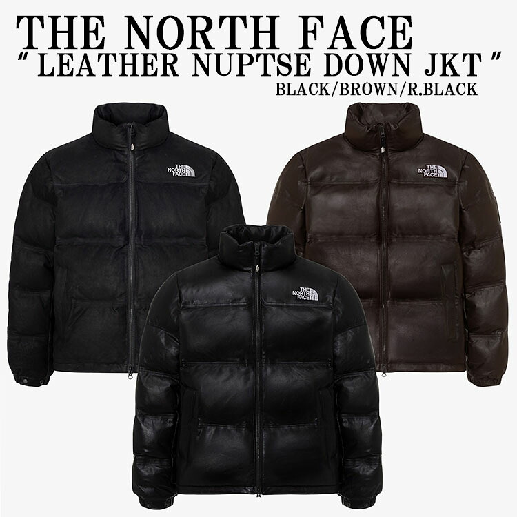 THE NORTH FACE 北の方人間の顔 落ちこむ上衣 LEATHER NUPTSE DOWN JACKET (RDS) なめし革 本革 BLACK BROWN 分量制限事項 ヌプシ 落ちこむ 上衣 メンズ レディース NJ1DQ57J/K/L