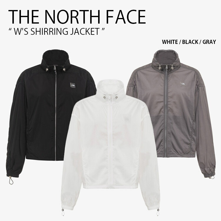 THE NORTH FACE ノースフェイス レディース ナイロンジャケット W'S SHIRRING JACKET ウィメンズ シャーリング ジャケット ウーブンジャケット ロゴ カジュアル ストリート スポーツ WHITELABEL ホワイト ブラック グレー 女性用 NJ3LR33J/K/L