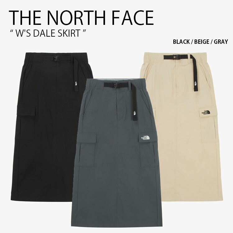 THE NORTH FACE ノースフェイス レディース カーゴスカート W'S DALE SKIRT ウィメンズ デール スカート Aラインスカート ポケット付き レギュラーフィット ロゴ カジュアル ストリート キャンプ ブラック ベージュ グレー 女性用 NK6NR30A/B/C