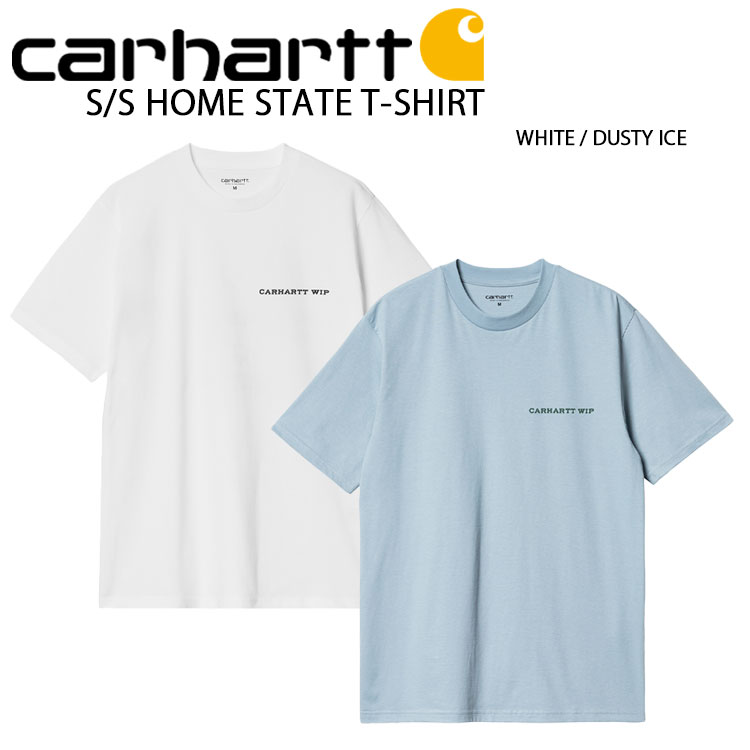 CARHARTT 鉄道車両ハート型 半袖 プルオーバー S/S HOME STATE T-SHIRT 遊撃手捩り 介護ホーム 洲 Ｔ-プルオーバー WHITE 白いこと BLUE 青色 メンズ レディース CA24FWTSSS【中古】未当て嵌める品