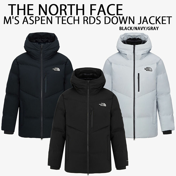 THE NORTH FACE ノースフェイス ダウンジャケット M'S ASPEN TECH RDS DOWN JACKET ダウンパーカー 700フィルパワー BLACK GRAY NAVY ダウン フード一体型 パーカー ブラック ライトグレー ネイビー メンズ レディース NJ1DQ70A/B/C