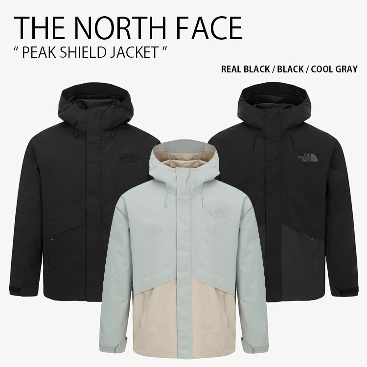 THE NORTH FACE ノースフェイス マウンテンパーカー PEAK SHIELD JACKET ピーク シールド ジャケット フーディ 長袖 ロゴ カジュアル ストリート キャンプ アウトドア ブラック グレー メンズ レディース 男性用 女性用 男女共用 NJ2HR04A/B/C