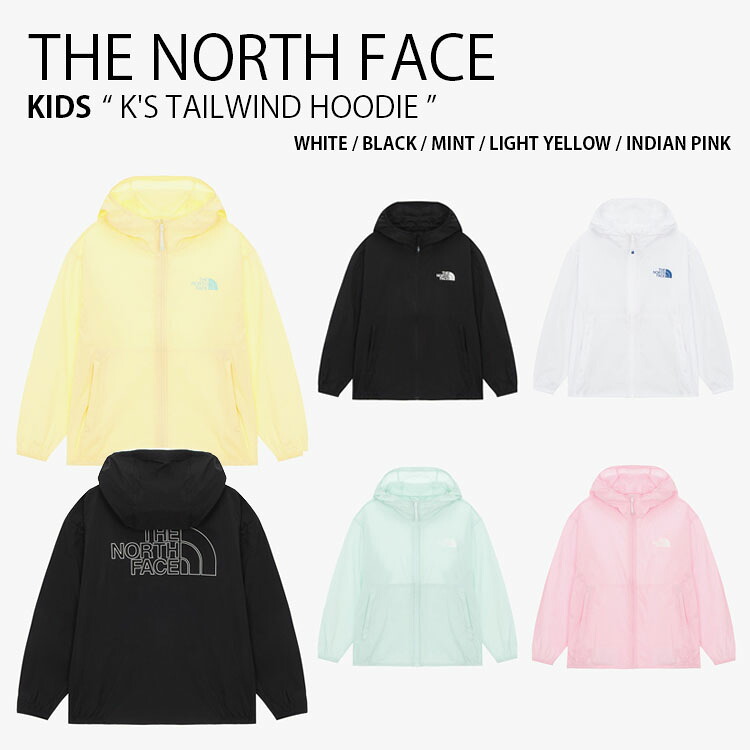 THE NORTH FACE 北の方人間の顔 キッズ ナイロン上衣 K\u0027S TAILWIND HOODIE テイルウィンド フーディ 上衣 パーカー ロゴタイプ 表どおり 心地よい 運動競技 白いこと 黒いこと 緑であること 黄色 さくら色 お坊っちゃん お嬢さん ちびっ子用 NJ3LR13S/T/U/V/W