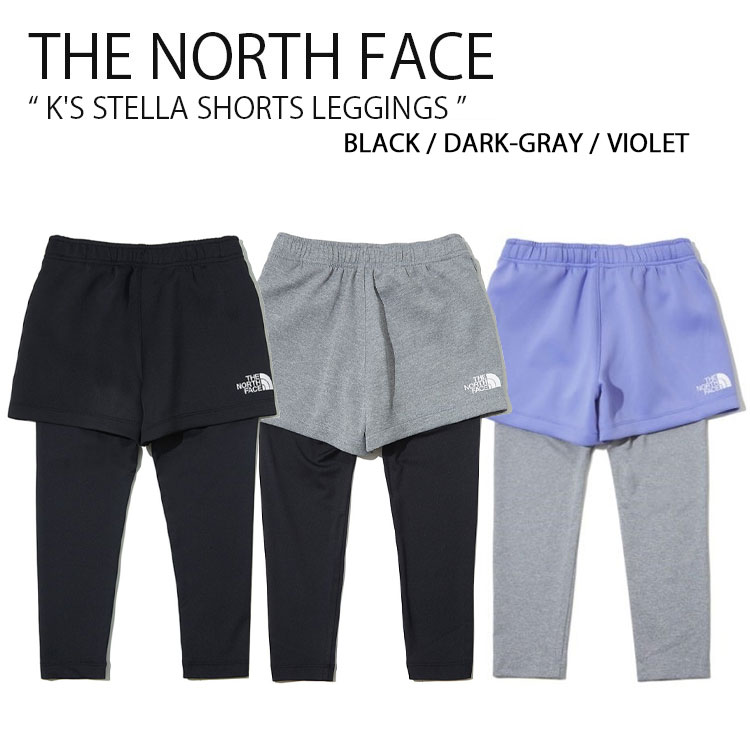 THE NORTH FACE 北の方人間の顔 キッズ レギンス K\u0027S STELLA SHORTS LEGGINGS キッズ 中心柱 さる股引き レギンス 黒いこと 薄墨色 パープル お嬢さん お坊っちゃん ちびっ子用 NF6KK50S/T/U